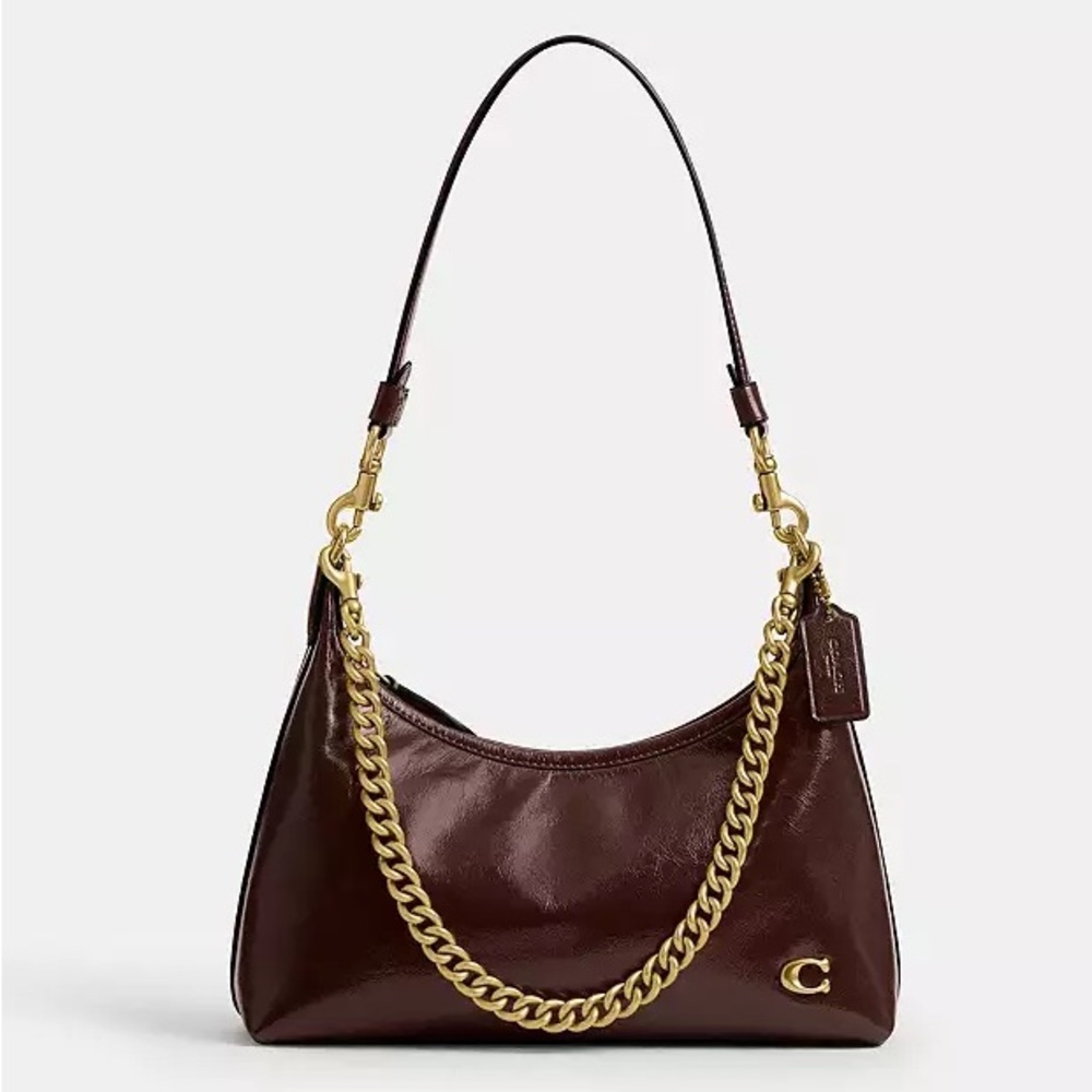 Coach Brown and Gold Shoulder Bag with Luxurious Accents